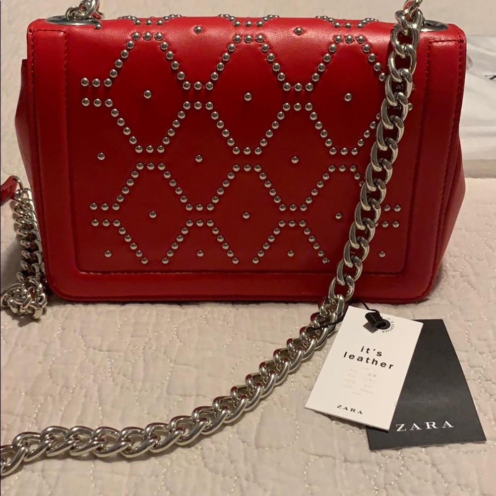 Zara Leather Studded Purse